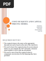 Cost of Equity and Capital Pricing Model: Presented By: Akhilesh Dalal Preeti Yadav Bhushan Pednekar Anuja Naik