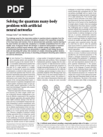 Solving The Quantum Many-Bodyproblem With Artificialneural Networks