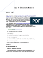 Ley 27815 - Ley Del Código de Ética de La Función Pública