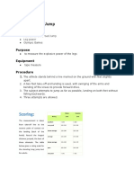 Standing Long Jump: Purpose Equipment Procedure