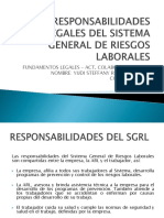 Responsabilidades Legales Del Sistema General de Riesgos Laborales