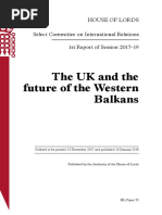 HOUSE OF LORDS - The UK and The Future of The Western Balkans PDF