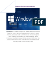 Manual de Instalación de Windows 10