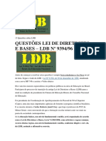 15 Questões Sobre LDB