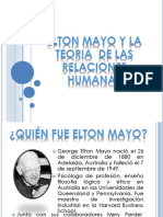 Elton Mayo y La Teoria de Las Relaciones