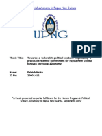 Greater Provincial Autonomy in Papua New Guinea