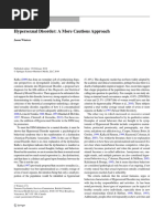 Hypersexual Disorder: A More Cautious Approach: Ó Springer Science+Business Media, LLC 2010