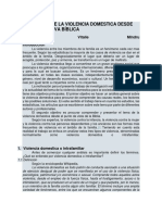 El Análisis de La Violencia Domestica Desde La Perspectiva Bíblica