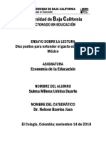 Los Mecanismos de Financiación de La Educación en México.