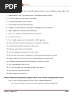 Directions: Identify Whether This A Natural Sentence Order or An Inverted Sentence Order Next To The Sentence