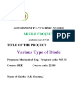 Various Type of Diode: Micro Project