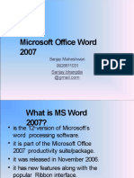 Microsoft Office Word 2007: Sanjay Maheshwari 9926611031 Sanjay - Bhangdia