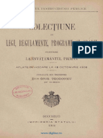 Colecțiune de Legi, Regulamente, Programe Și Orarii Privitoare La Învățământul Primar (1908)