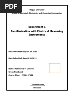 Experiment 1 Familiarization With Electrical Measuring Instruments