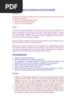 Sequence Impedence of A Transformer