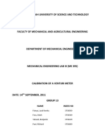 Lab Report For Venturi Meter