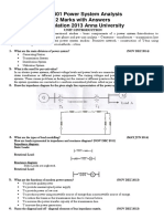 EE6501 Power System Analysis 2 Marks Wit