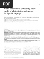 Verbal Fluency Tests Developing A New Model of Administration and Scoring For Spanish Language