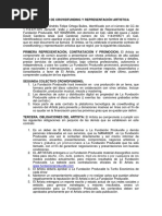 Modelo de Contrato para Representacion de Artistas