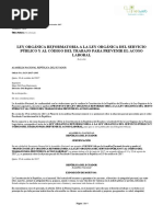 Ley Orgánica Reformatoria A La Ley Orgánica Del Servicio Público y Al Código Del Trabajo para Prevenir El Acoso Laboral