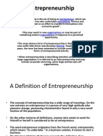 Entrepreneurship: - Entrepreneurship Is The Act of Being An