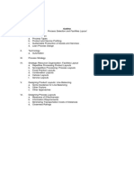 Process Selection and Facilities Layout: Outline