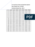 Provisional Answer Key - Set A