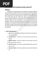 Android Based Self Attendance System Using OTP
