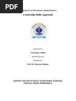 Leadership Skills Approach: (Assignment On Educational Administration)