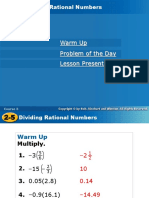 HOLT 2-5 Dividing Rational Numbers