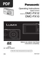 (Instrukcja Obsługi) Panasonic DMC-FX12 (En)