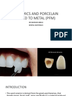 Ceramics and Porcelain Fused To Metal (PFM) : DR Mariam Abbas Dental Materials