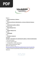 Actividad 1. Antecedentes de La Administración Pública y El Derecho Administrativo