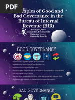 Examples of Good and Bad Governance in The Bureau of Internal Revenue (BIR)