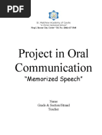 Project in Oral Communication: "Memorized Speech"