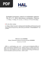 Geological Structures Control On Earthquake Ruptures: The M W 7.7, 2013, Balochistan Earthquake, Pakistan