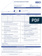 Transaction Dispute Form 2019