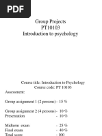 Group Projects PT10103 Introduction To Psychology