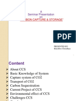 A Seminar Presentation On: "Carbon Capture & Storage"