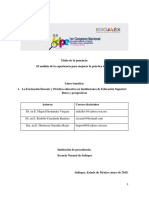 El Análisis de La Experiencia para Mejorar La Practica Docente