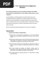 Foro Importancia de Las Obligaciones Tributarias