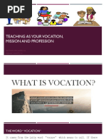 Teaching As A Vocation Mission and Vocation