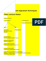 Chapter # 2 Basic Investment Appraisal Techniques Class Lecture Notes