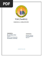 TCSE (Tex4011) : Assignment On - Costing of A Plo Shirt