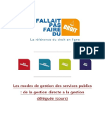 Les Modes de Gestion Des Services Publics