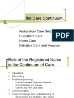 Lecture #7, Points On The Continuum - Ambulatory Care, Home Care, Hospice and Palliative Care