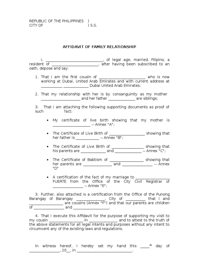 Affidavit Template Virginia