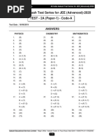 Solutions - AIATS - JEE (A) 2020 - Test-2A - (Paper-1) - (Code-A & B) - 18-08-2019 PDF