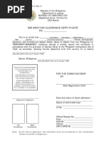 Philippines ECC - EMIGRATION CLEARANCE CERTIFICATE