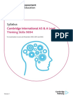 Syllabus: Cambridge International AS & A Level Thinking Skills 9694